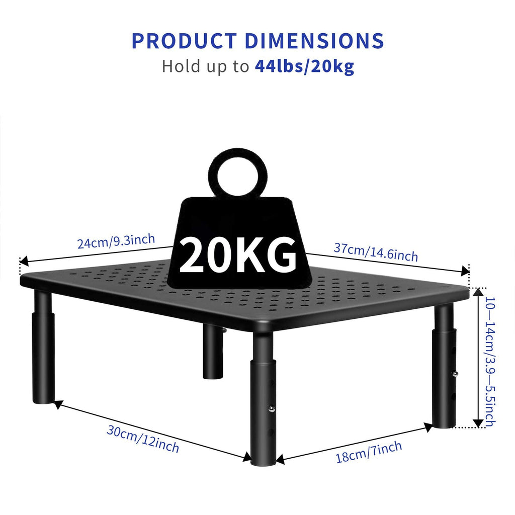 ERGOMAKER Monitor Stand 2 Packs - Height Adjustable Ergonomic Monitor Riser with Vented Metal Platform for Computer, Laptop, iMac, PC, Printer