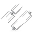 only fire Rotisserie Meat Forks for Most Grills - Include 2pcs 4 Pronged Rotisserie Forks and 1pc Double Sided 4 Pronged Rotisserie Fork