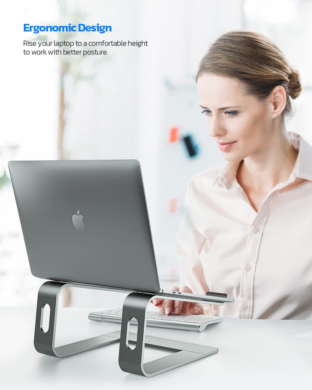 Nulaxy Laptop Stand, Ergonomic Aluminum Cooling Computer Stand, Detachable Laptop Riser, Support Protable Notebook Holder Stand Compatible with MacBook Air Pro, Dell XPS, Lenovo More 10-15.6" Laptops