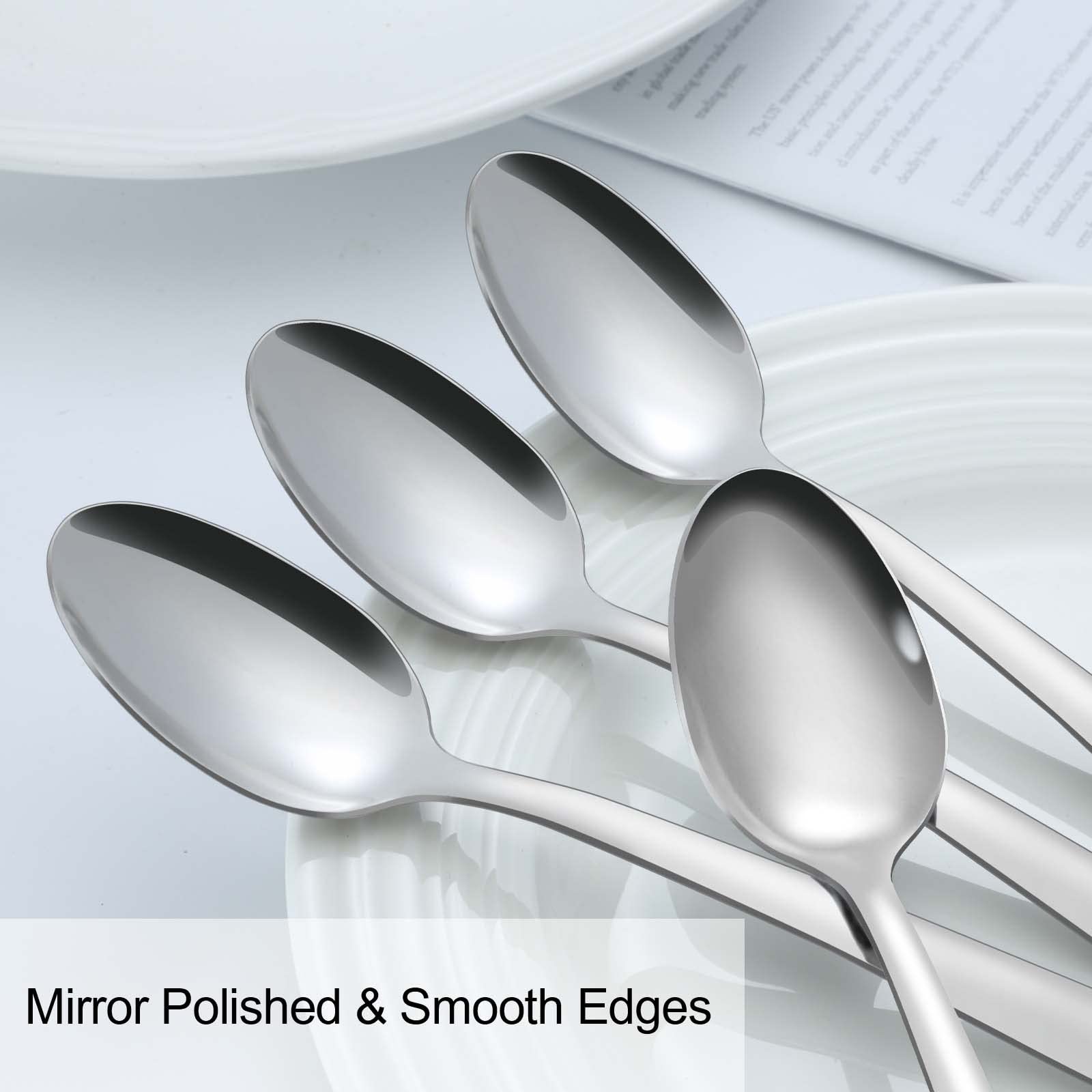 Pleafind 36-Pcs Teaspoons Set, 6.2 Inch Spoons Silverware, Stainless Steel Tea Spoons, Small Spoons, Mirror Polished Teaspoon, Dessert Spoons for Home, Restaurant, Dishwasher Safe