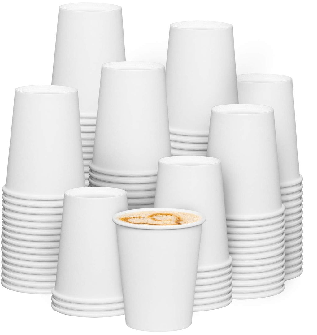 GUSTO [8 oz. - 300 Count] Disposable White Paper Cups, Hot Coffee Cups - Eco-Friendly Hot Cups - Formerly Comfy Package