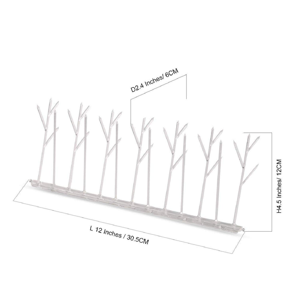 ASPECTEK Polycarbonate Bird Spikes with Adhesive Glue for Ledges and Surfaces, 10-Foot Kit