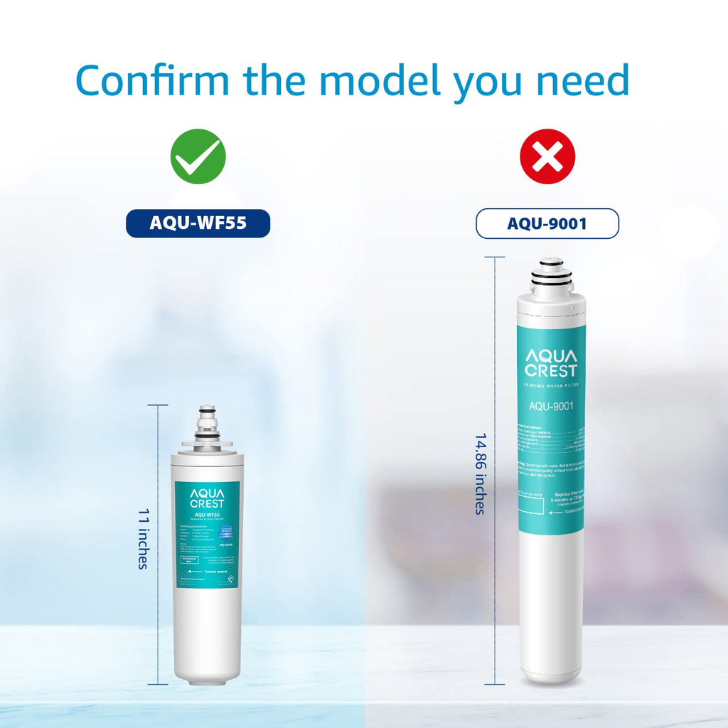 AQUACREST 9601 Water Filter, Model No.WF55, Replacement for Moen 9601 ChoiceFlo 9600, 9602, 9500, 9501, 9502, Fits F87400, F7400, F87200, 77200, CAF87254, S5500 Series of Moen Faucets