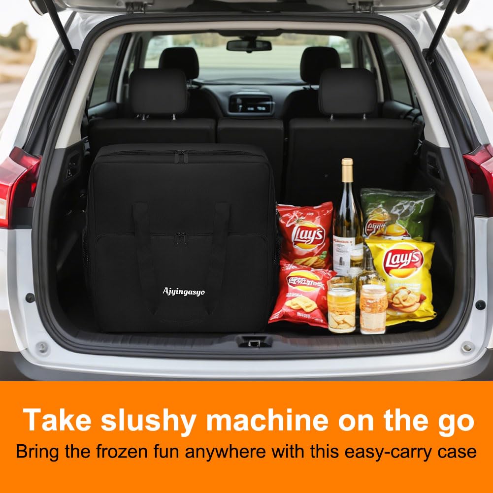 Ajyingasyo Carrying Bag for Ninja Slushie Machine FS301 & FS299, Padded Heavy Duty Water Resistant Outdoor Frozen Drink Maker Travel Party Tote, with Multi-pockets and Padded Handle