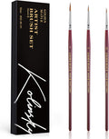 Kolinsky Sable Miniature Paint Brushes Professional Detail Ultra Fine Paint Brushes for Miniatures,Details,Fingure,Size 00,0,1