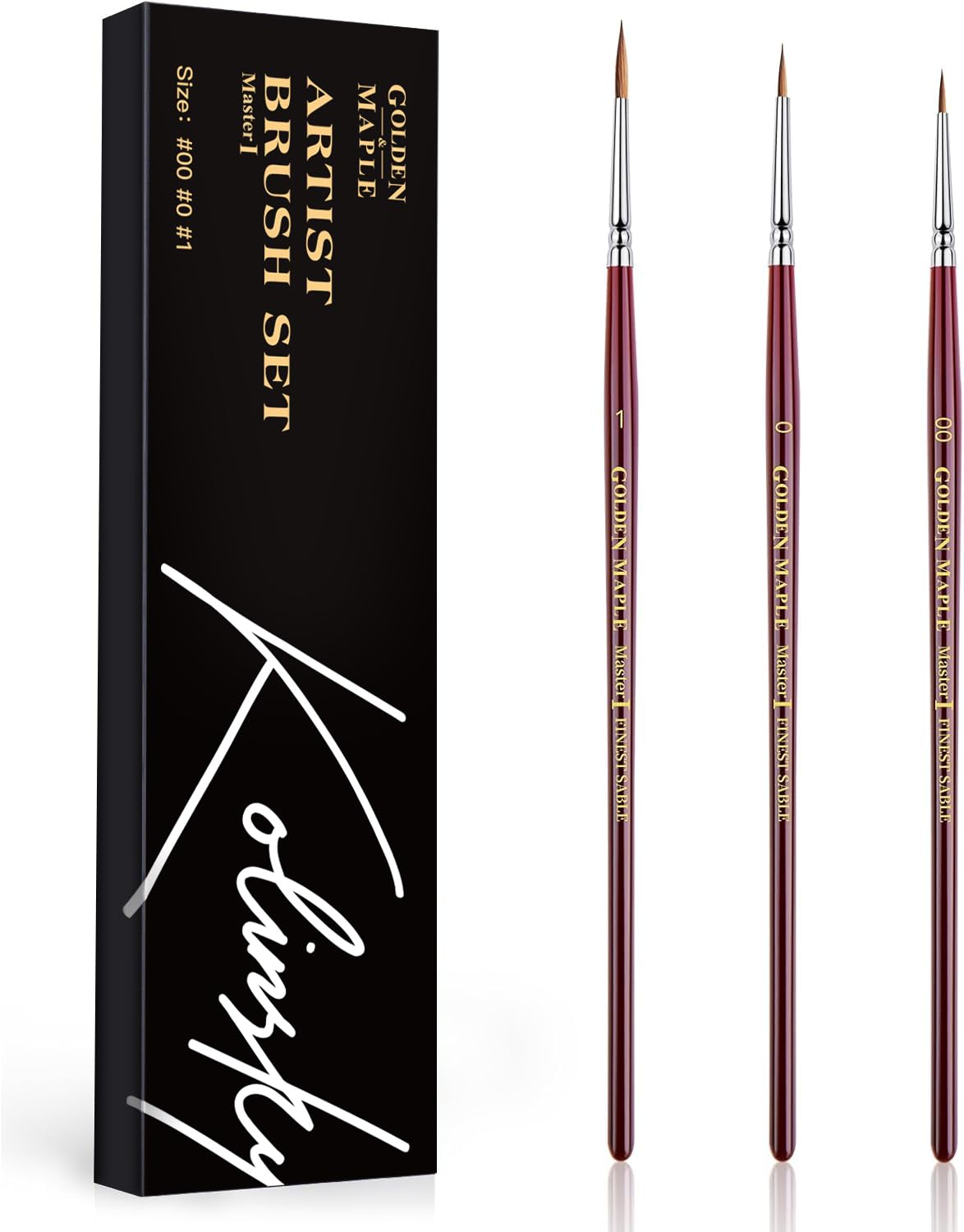 Kolinsky Sable Miniature Paint Brushes Professional Detail Ultra Fine Paint Brushes for Miniatures,Details,Fingure,Size 00,0,1