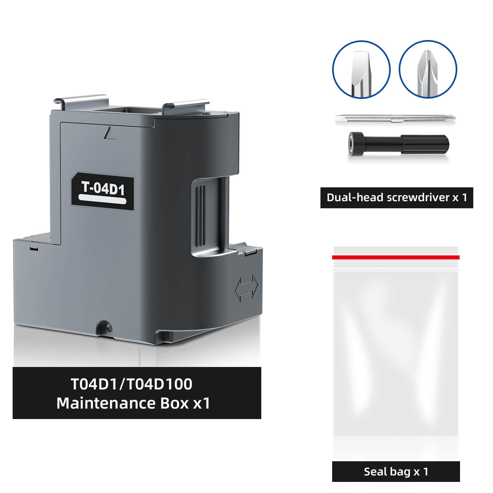 T04D1 Ink Maintenance Box for ET-15000 ET-3750 ET-3760 ET-4750 ET-4760 ET-3850 ET-4850 WF-2860 XP-5100 ET-3710 ET-5150 ET-3830 ST-M1000 ST-3000 ET-M2170 Printers. TO4D1/TO4D100/EWMB2/04D1