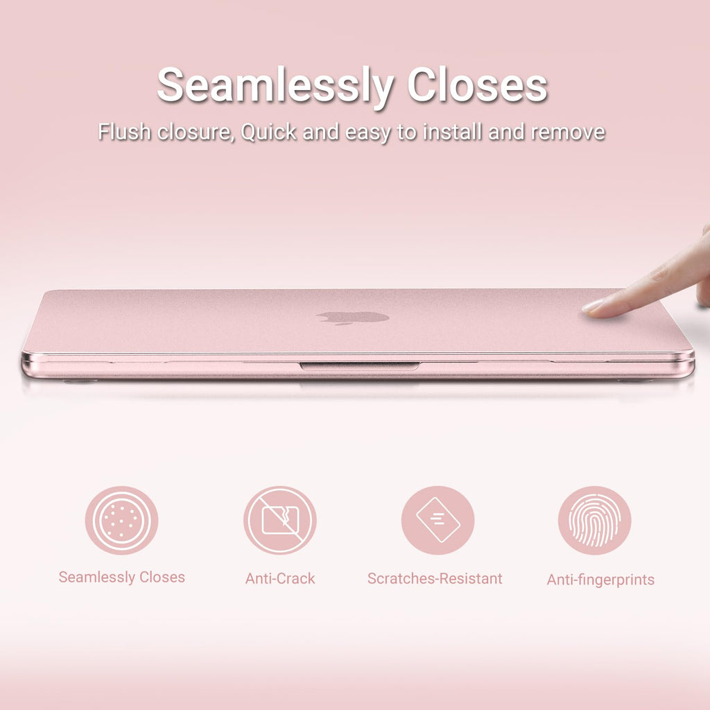 MOSISO Compatible with MacBook Neo 13 inch Case 2026 Release Model A3404 with A18 Pro Chip, 4 in 1 Kit Matte Finish Seamlessly Closes&Fingerprints-Resistant Protective Hard Shell Case, Blush Clear