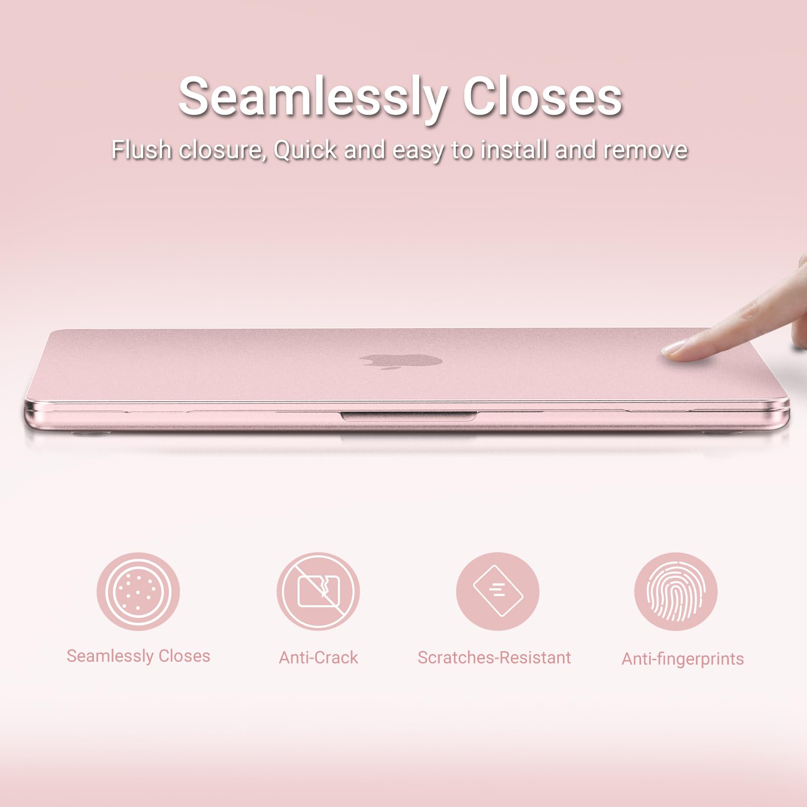 MOSISO Compatible with MacBook Neo 13 inch Case 2026 Release Model A3404 with A18 Pro Chip, 4 in 1 Kit Matte Finish Seamlessly Closes&Fingerprints-Resistant Protective Hard Shell Case, Blush Clear