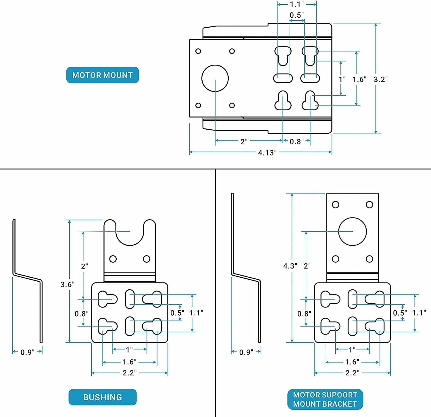 Onlyfire 6902 Universal Barbecue Grill Stainless Steel Rotisserie Motor Bracket Set