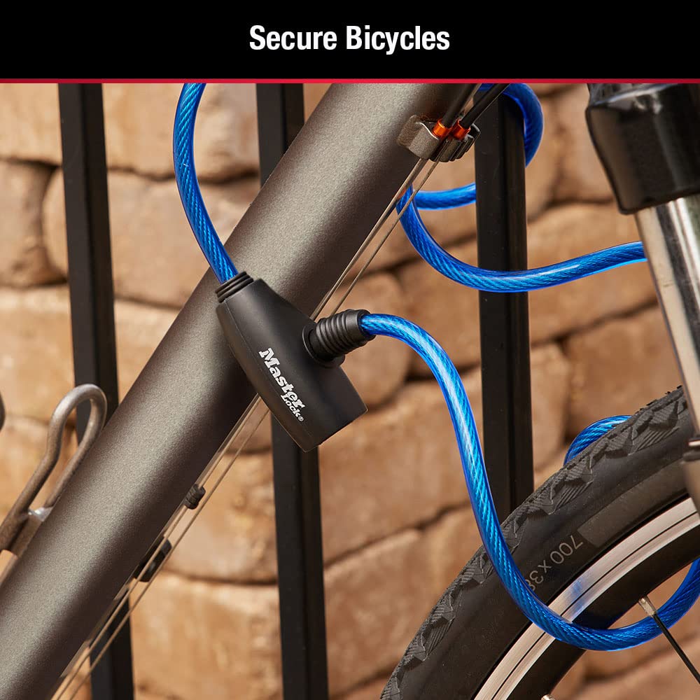 Master Lock 8127TRI Bike Lock/Cable, Blue, Green and Red, 3-Pack