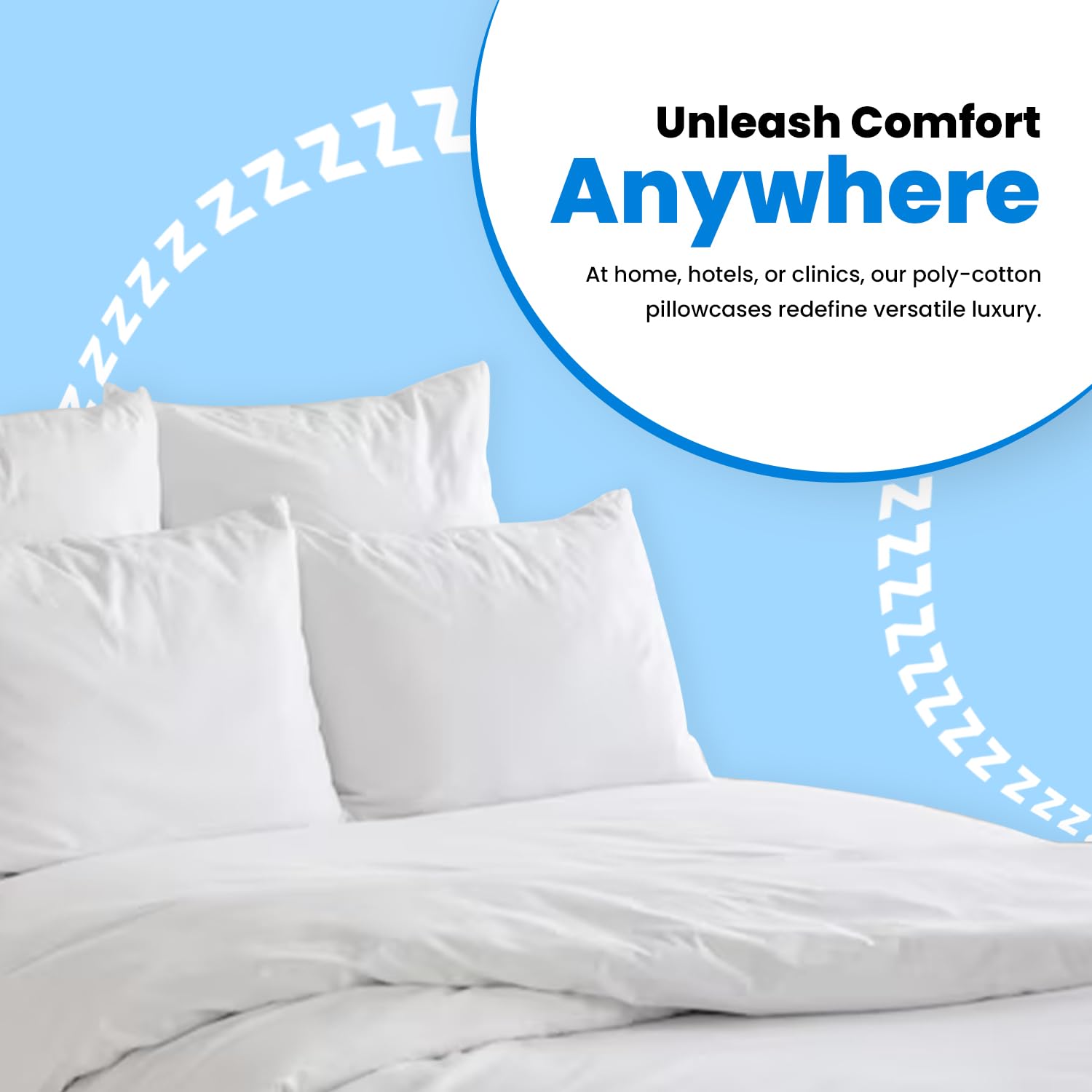 Avalon Bedding Pillow Cases Standard Size Set of 12 White Pillow Cases Cotton Blend 200 TC Pillow Covers Perfect for Home & Hospital, Hotel Quality Pillow Protectors 20"x30" Queen Size