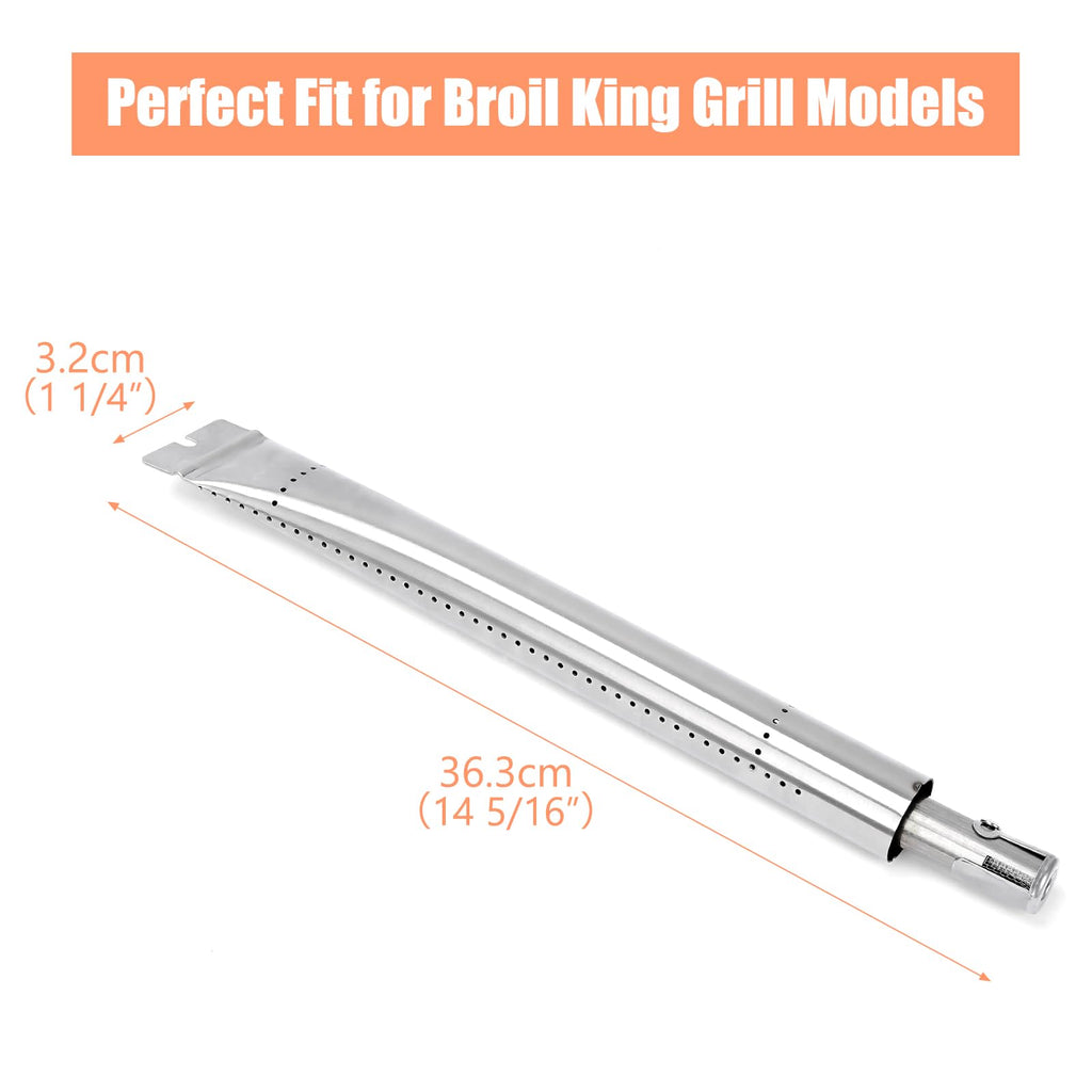 GFTIME 14 5/16" BBQ Burner for Broil King 18629, Broil King Signet, Broil King Sovereign Gas Grills, BBQ Burner Replacement for Broil King BBQ Parts, 3 Pack