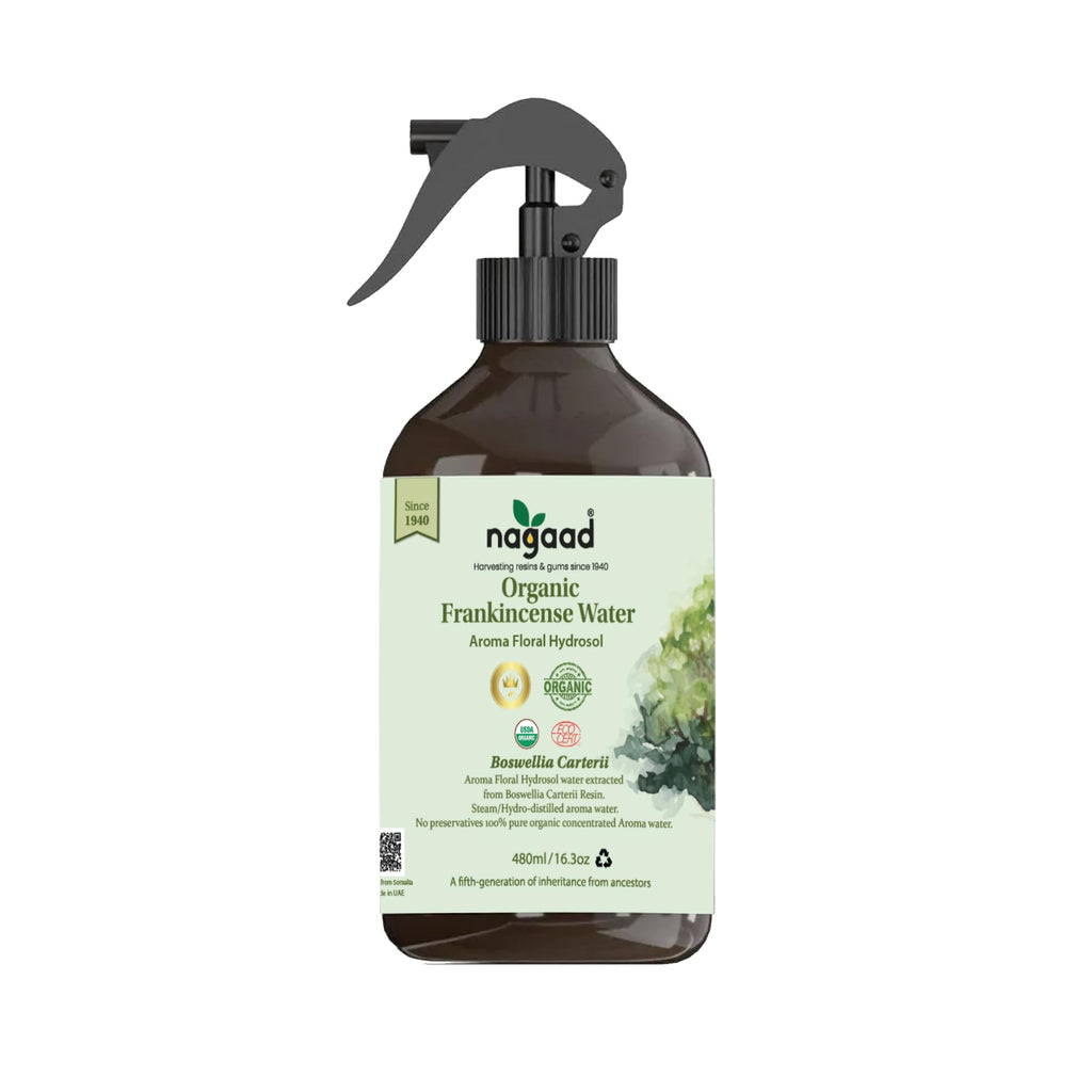Nagaad Boswellia Carterii Frankincense Hydrosol Spray 16.23 fl oz -100% Organic Floral Water | Air Freshener Spray, Room Spray & Facial Hydrosol | Hydrosol with Frankincense.