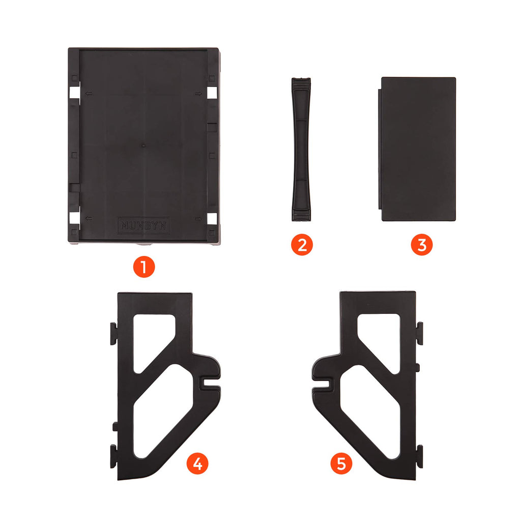 MUNBYN External Label Holder for Rools and Fan-Fold Labels, 2 in 1 External Label Stand for Shipping Thermal Label, Work with Desktop Shipping Label Printer