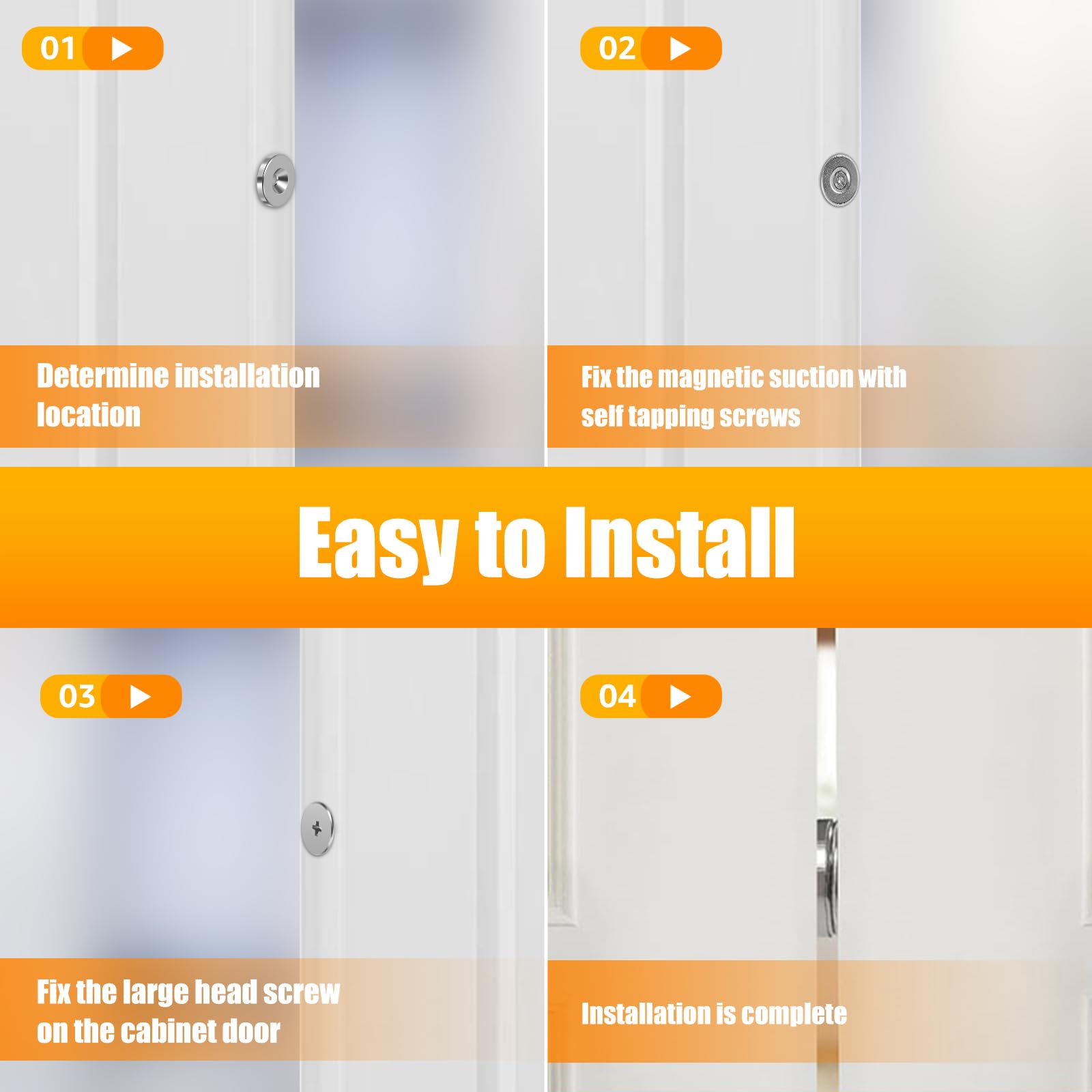 12Pcs Magnetic Door Catch, Metal Ultra Thin Cabinet Magnets Door Closure, Concealed Drawer Closet Door Catch Closer, Hidden Magnetic Door Latch, Furniture Door Magnet Closing Catch