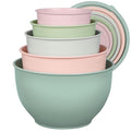 Greentainer Plastic Mixing Bowl Set with Lids for Kitchen, Nesting Storage Bowls for Baking, Prepping,Cooking and Serving Food, Dishwasher, Microwave Safe,Great for Mixing & Serving (5pcs Pink)