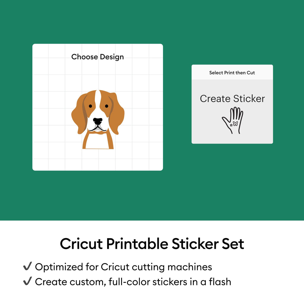 Cricut Printable Waterproof Holographic Sticker Set, White - 10 Sheets in US Letter Size (8.5 x 11 in) - Compatible with Inkjet Printers - for Joy Xtra, Explore, & Maker Machines