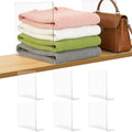 Shelf Dividers for Closet Organization: Acrylic Closet Shelf Dividers for Clothes Sweater Purse - Clear Closet Organizers and Storage Separators for Shelves, 6Pack