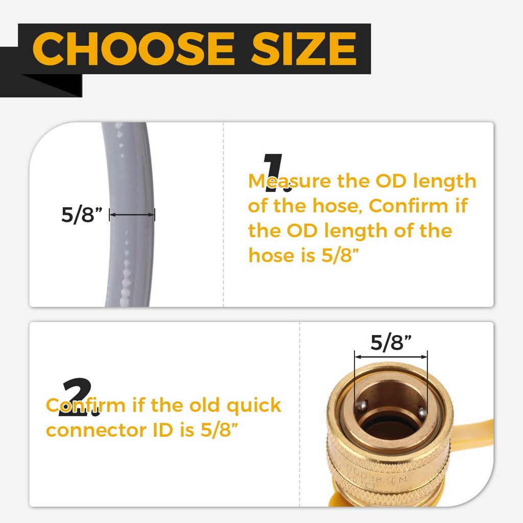 3/8 Inch Natural Gas Quick Connect Fittings, Natural and Propane Hose Quick Disconnect Kit 3/8” Male Pipe NPT Thread x 3/8” Female Pipe Thread for Low Pressure Propane Systems