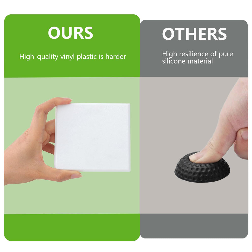 HOME MASTER HARDWARE Self Adhesive Wall Protector Square 4 inch, 10 Pack Door Handle Wall Shield Guard Door Stop, Rigid Vinyl Wall Protection Pad White 10 Pack