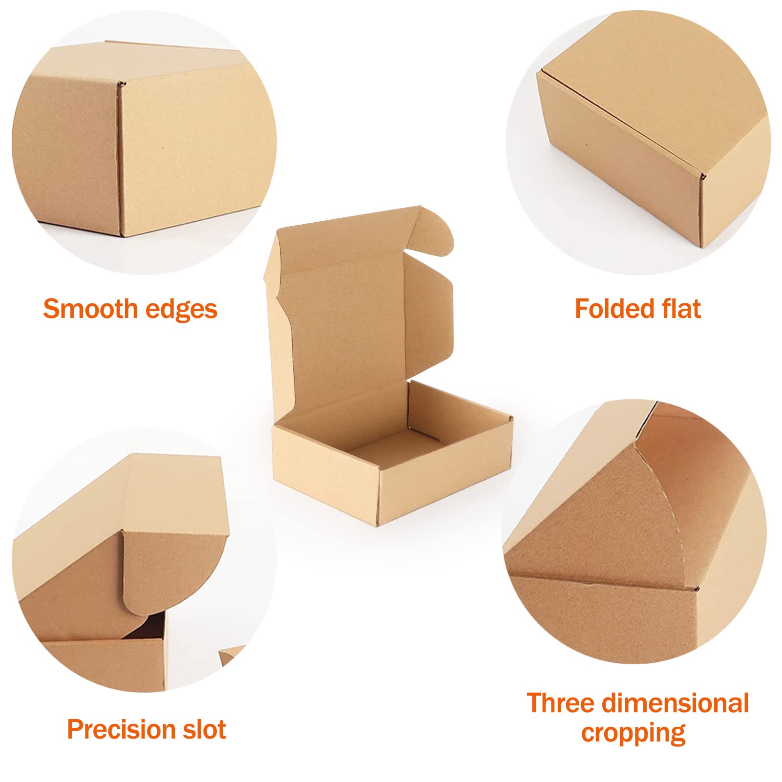 PHAREGE 7x5x2 inch Shipping Boxes 50 Pack, Brown Cardboard Gift Boxes with Lids for Wrapping Giving Women Men Presents, Small Corrugated Mailer Boxes for Packaging Mailing Small Business