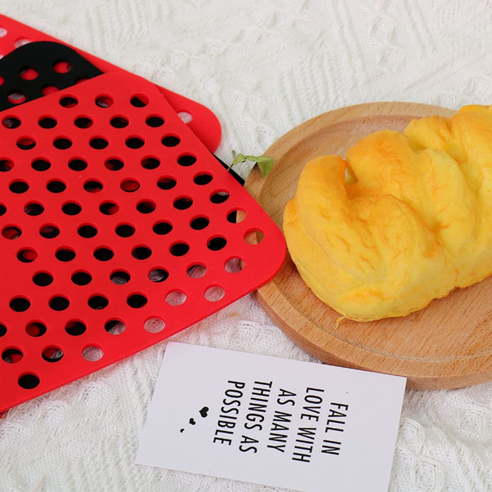 4 Pack Air Fryer Liners - Double Basket Silicone Mats for Dual Basket Air Fryers - Reusable Non-Stick Silicone Air Fryer Mats Replacement for Parchment Paper