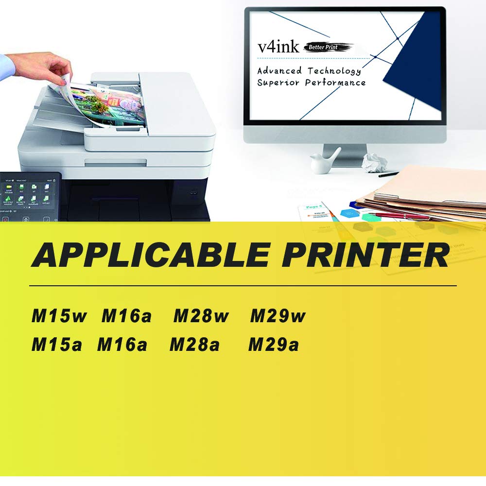 V4INK 1PK Compatible 48A Toner Cartridge Replacement for HP 48A CF248A Toner Cartridge Black Ink for use in HP Pro M15w M15a M16w M16a MFP M29w M29a M28w M28a Printer