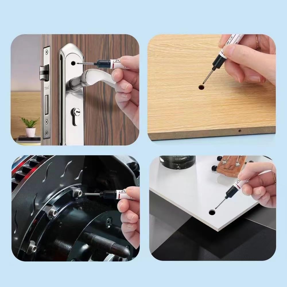 20PCS 20mm Long Nib Marker Long Head Deep Hole Marker Pens Permanent Markers Carpenter Ink Quick-dry Waterproof Pen Multi-purpose Construction Tools for Welding Drill Woodworking (Black)