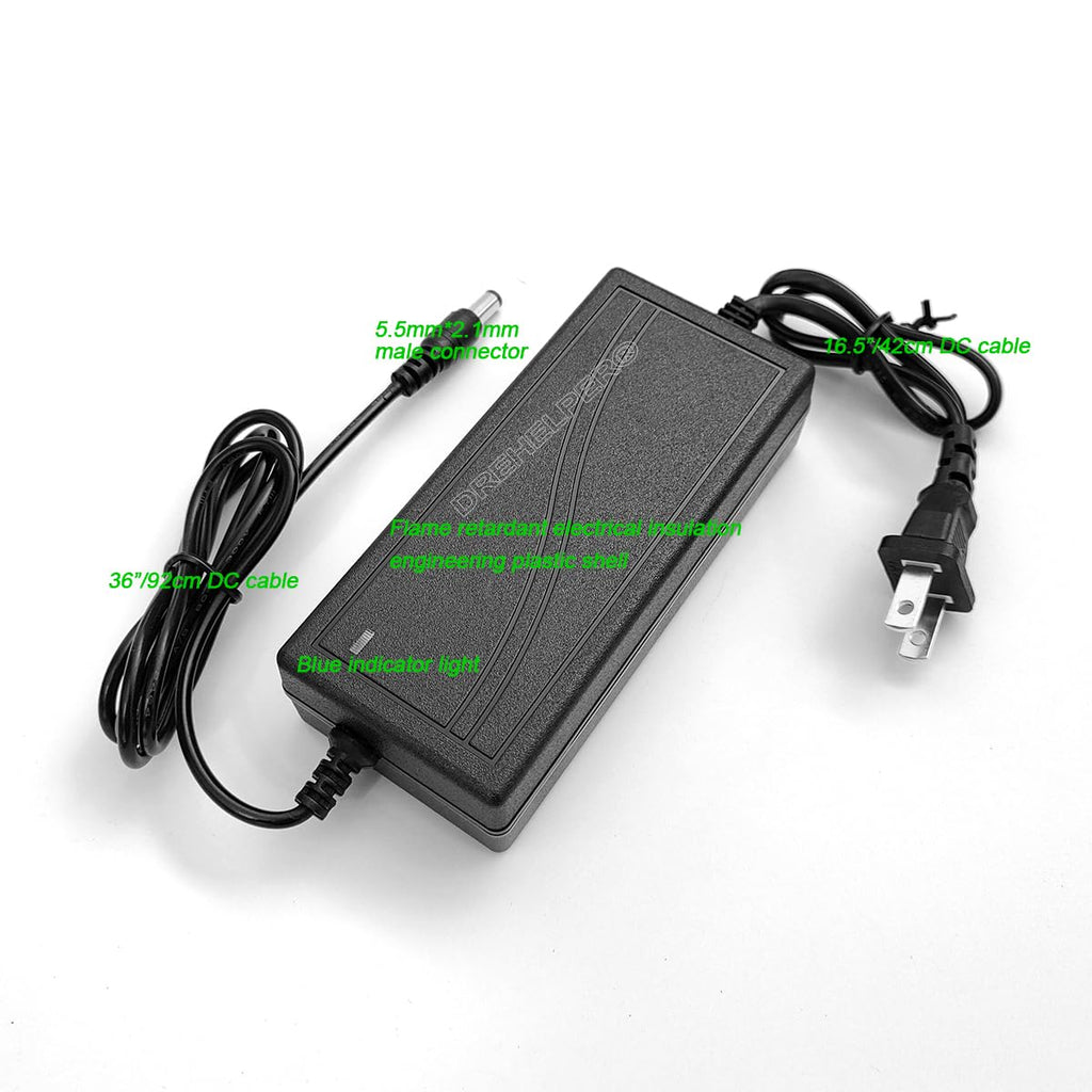 DREHELPER® 24V 5A 120W Power Adapter, Input AC100-240V Output DC24V Transformer, 24 Volts DC Power Supply for 24V 5050 2835 COB LED Strip Light CCTV Camera Monitor Printer Scanner 24V Power Cord