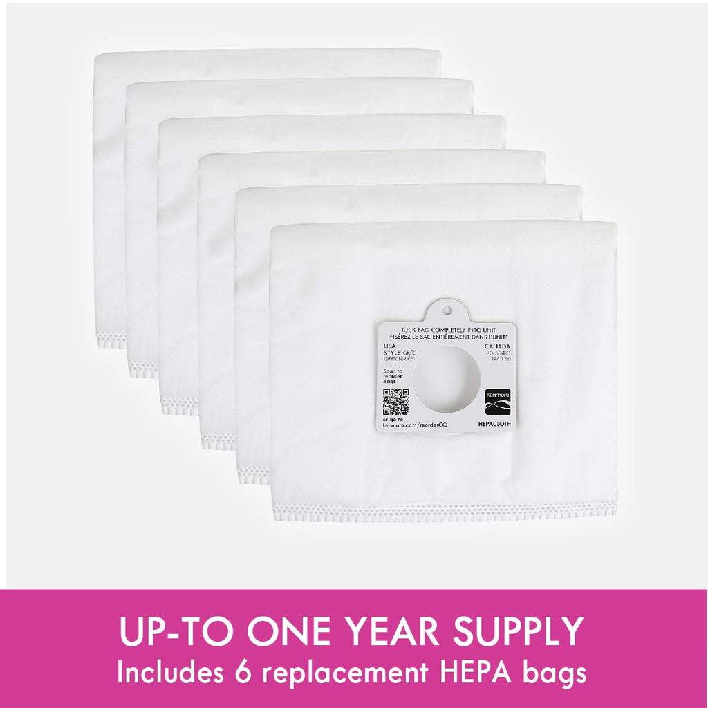 Kenmore HEPA Vacuum Bags. Package of 6 Premium HEPA Synthetic Bags.
