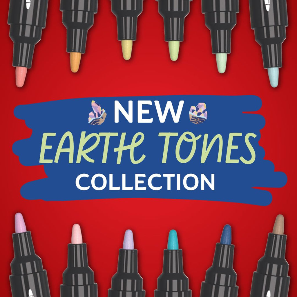 Sharpie Creative Markers, Earth Tones, Water-Based Acrylic Markers, Bullet Tip, Assorted Colours, 12 Count