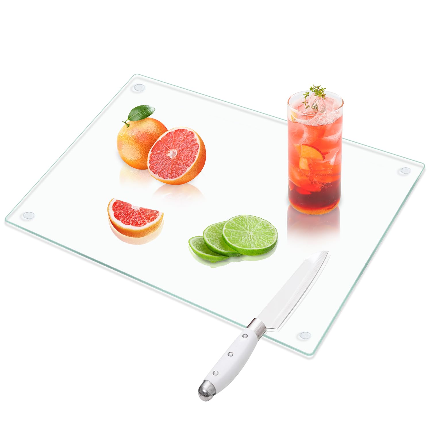 VASUHOME Tempered Glass Cutting Board for Kitchen (12x16), Long Lasting Clear Glass Cutting Board for Countertop - Scratch, Heat, and Shatter Resistant - Easy to Clean
