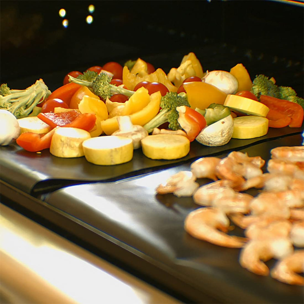 BBQ Grill Mat Set of (6+1) - Non Stick Oven Liner Teflon Cooking Mats - Perfect for Baking on Gas, Charcoal, Oven and Electric Grills - Reusable, Durable, Heat Resistant Barbecue Sheets for Grilling