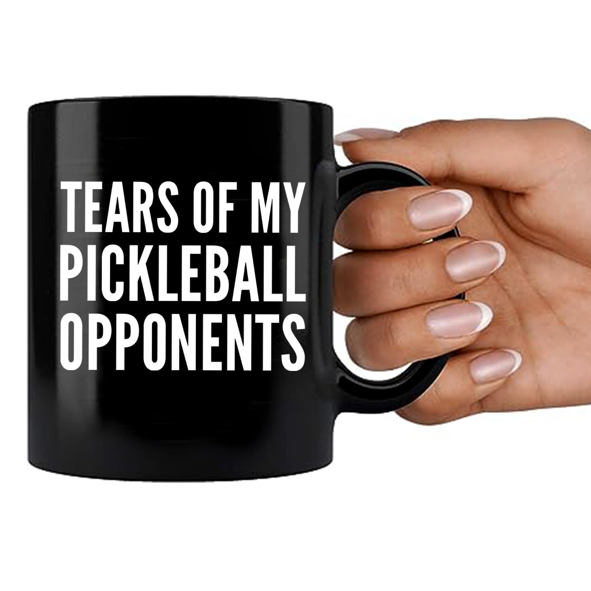 Tears of My Pickleball Opponents Sports Player Pickleball Gifts for Grandpa Grandma Wife Husband Paddle Tennis Funny Coffee Mug Ceramic Cup Novelty Drinkware (Black, 11 oz)