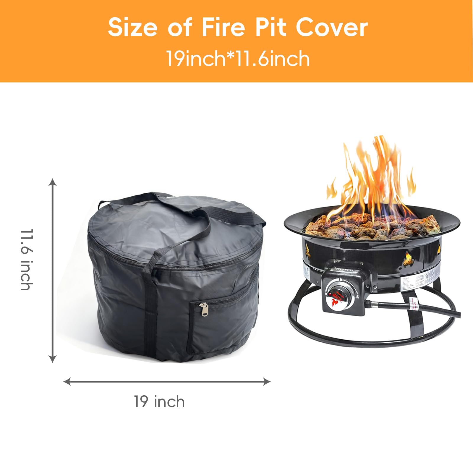 VNVNMV Fire Bowl Organizer for 19 Inch Outland 893/823/863 Propane Firebowl, Waterproof Thickening Outdoor Portable Compatible with Ciays Smokeless Gas Firepit