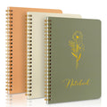 Lanpn Aesthetic Spiral Notebook Set of 3, 5.5 x 8 Pastel Notebook with Pocket 3 Pack, A5 Small Tear Out Lined Page Cute College Ruled Journal for Note Taking Writing for Women Man School Office Work