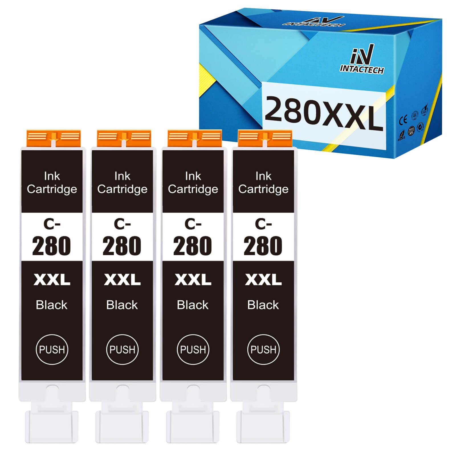PGI-280 XXL Black Ink Cartridges Compatible with Canon PGI 280XXL BK PGBK Ink Tank Work for Pixma TR7520 TR8520 TS6120 TS6220 TS8120 TS8220 TS9120 TS9520 TS9521C Printer