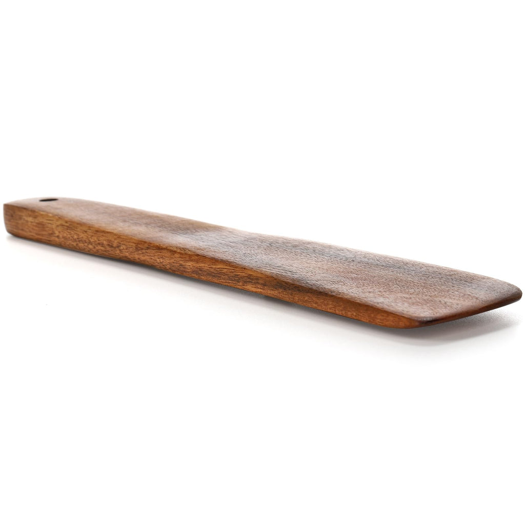 Tebery 4 Pack Small Wood Flipper Teak Wood Spatula Set for Cast Iron, 10 Inch 12 Inch Flat Wooden Turner Multipurpose Wood Cooking Utensil for Flipping, Serving, Scraping & Turning