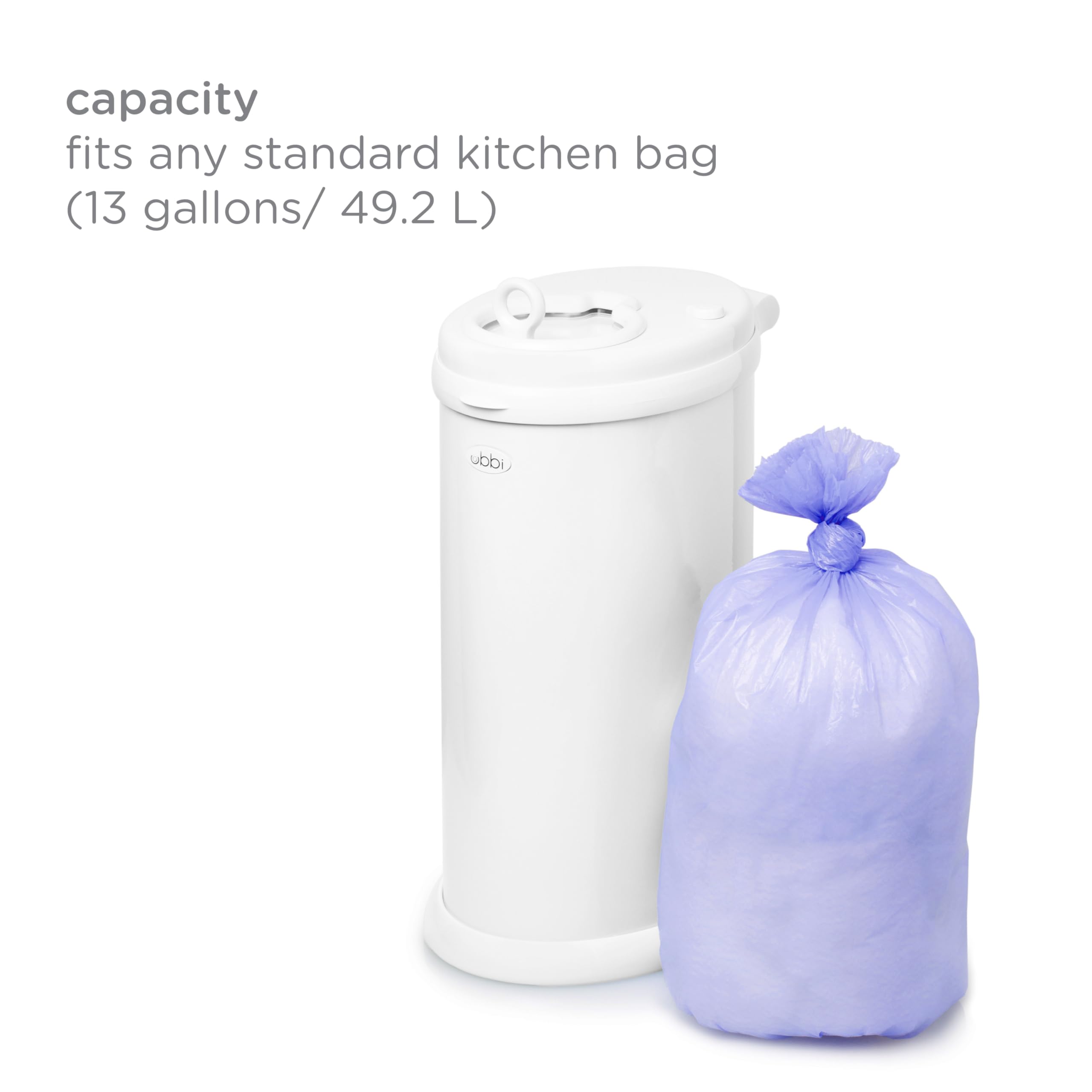 Ubbi Disposable Diaper Pail Plastic Bags, Value Pack, 75 Count, 13-Gallon Bags