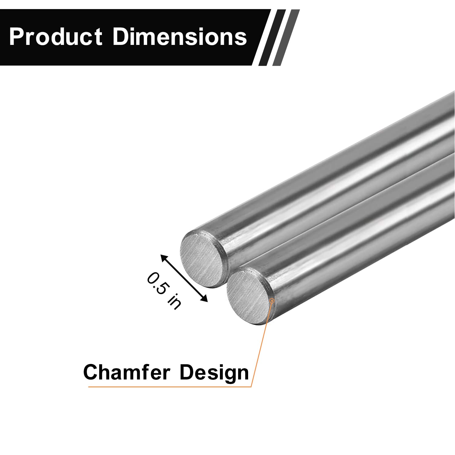 2 Packs of Winding Rods -OZHOMY Torsion Spring Winding Rods with Non-Slip Handle,1/2 Inch Diameter Solid Steel Metal Winding Bars Hardware for Adjusting or Replacing Garage Door Tension Springs