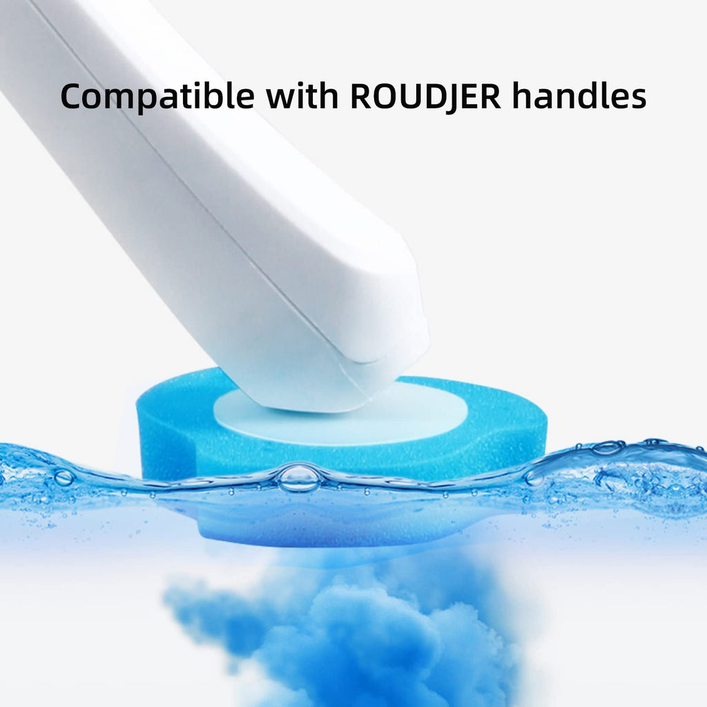ROUDJER Toilet Brush Refills, 32 Pcs Disposable Toilet Brush Cleaning Sponges Heads for Bathroom Washroom Cleaning, Not Compatible with Other Wand