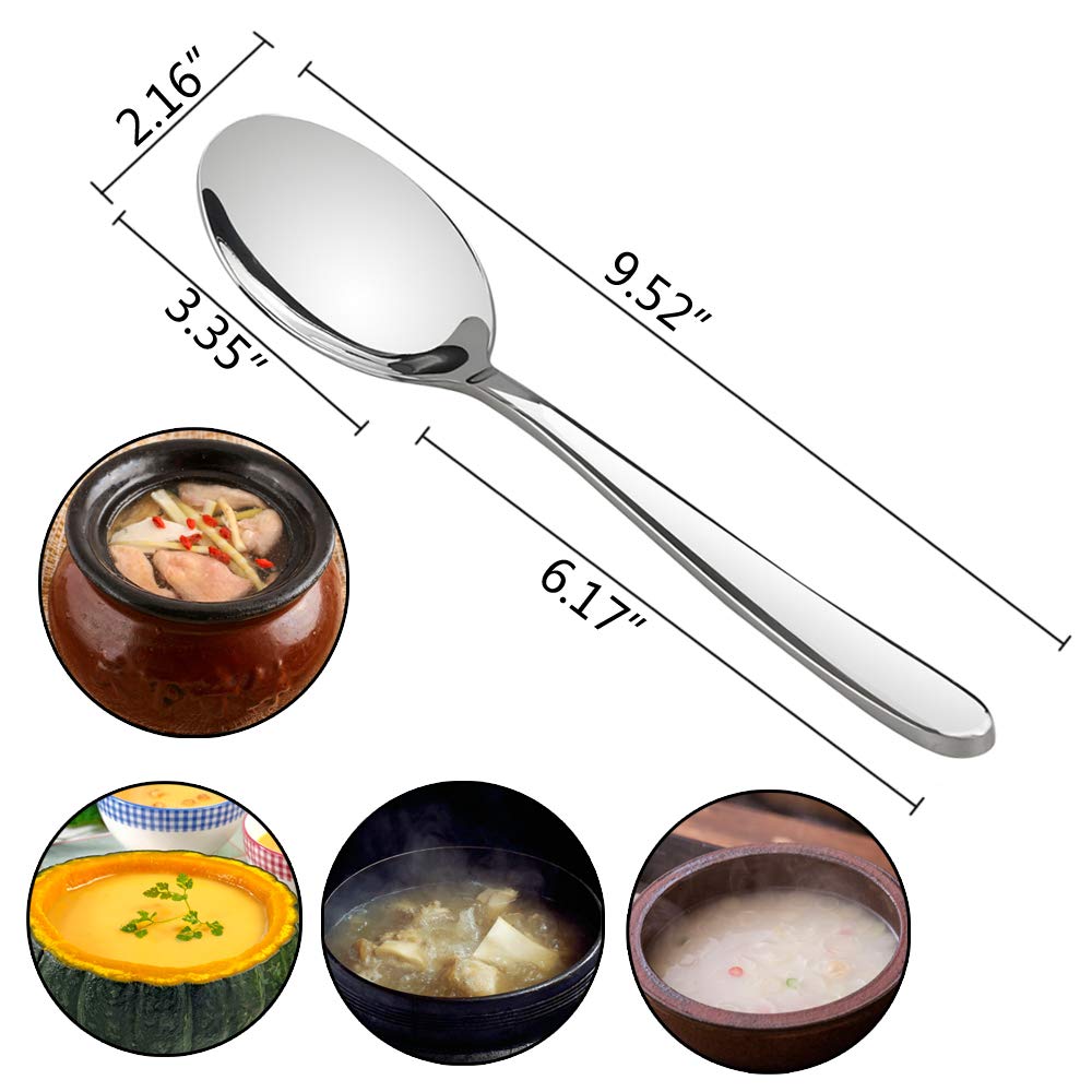 Kekow 8-Piece Stainless Steel Buffet Serving Spoons, Large Serving Spoons
