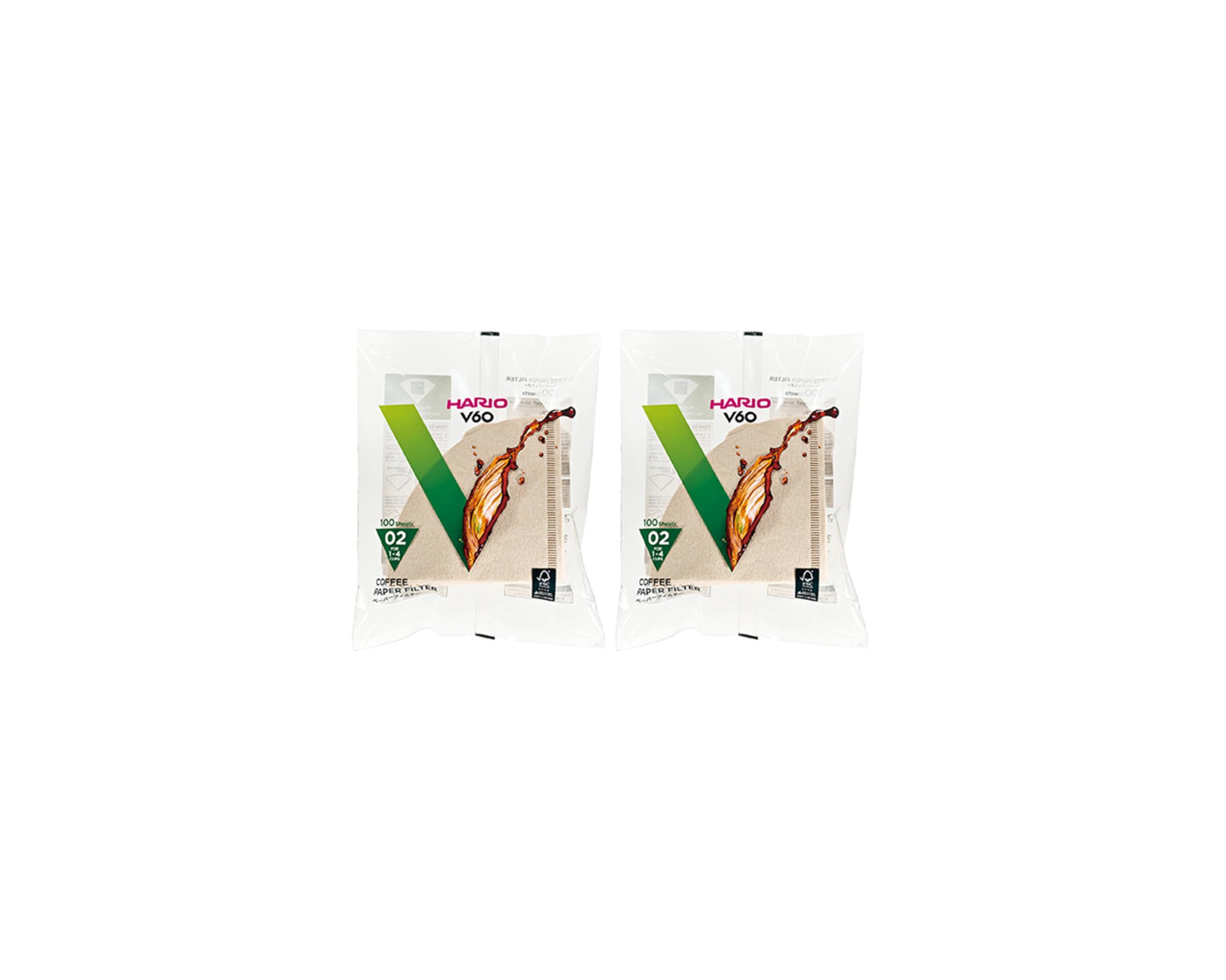 Hario Paper Coffee Filter Misarashi for 02 Dripper: 2-Pack