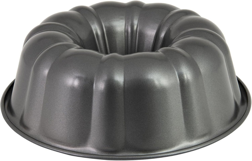Chicago Metallic - Nonstick Fluted Cake Pan, Perfect for Bundt Cakes, Monkey Breads, Casseroles, Lasagnas, and More! (10", Gray)