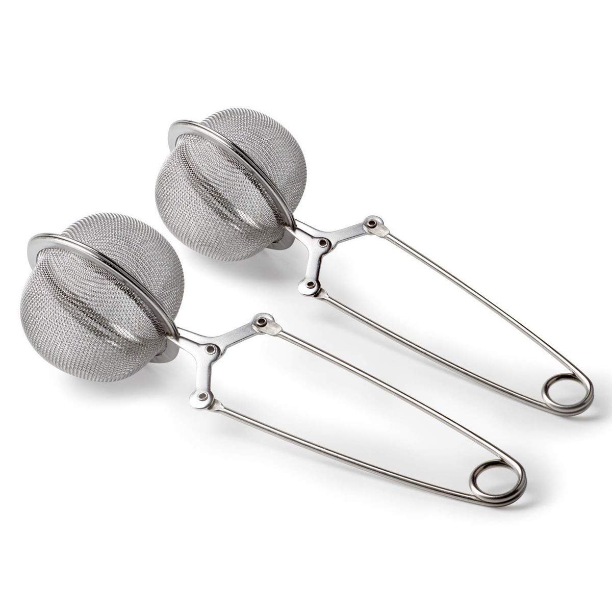 SUNTRADE Handle Stainless Steel Mesh Snap Ball Loose Leaf Tea Infuser Strainer Secure Locking (2)
