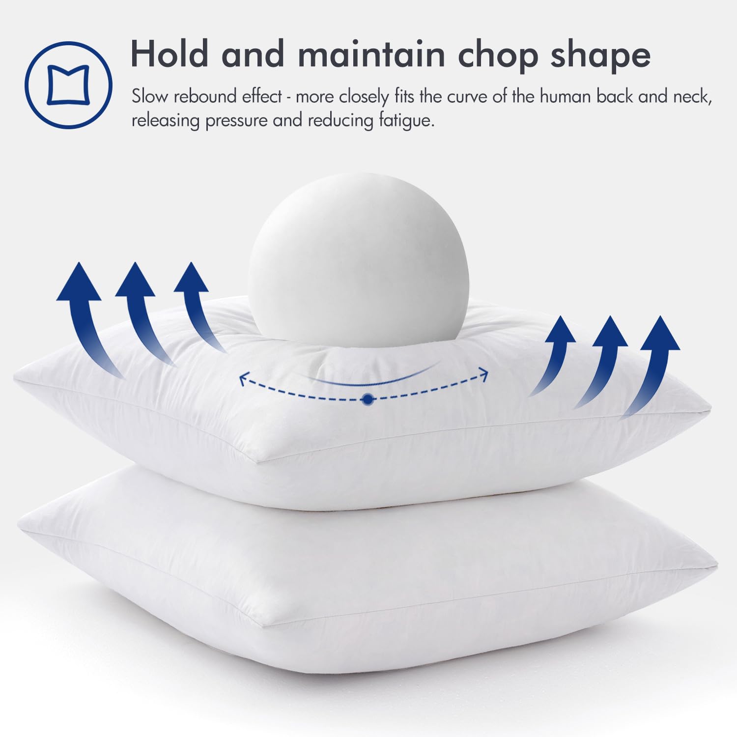 MIULEE 18x18 Pillow Inserts, Pack of 2 Feather Throw Pillow Inserts, Decorative Fluffy Cotton Fabric for Living Room Sofa Bed