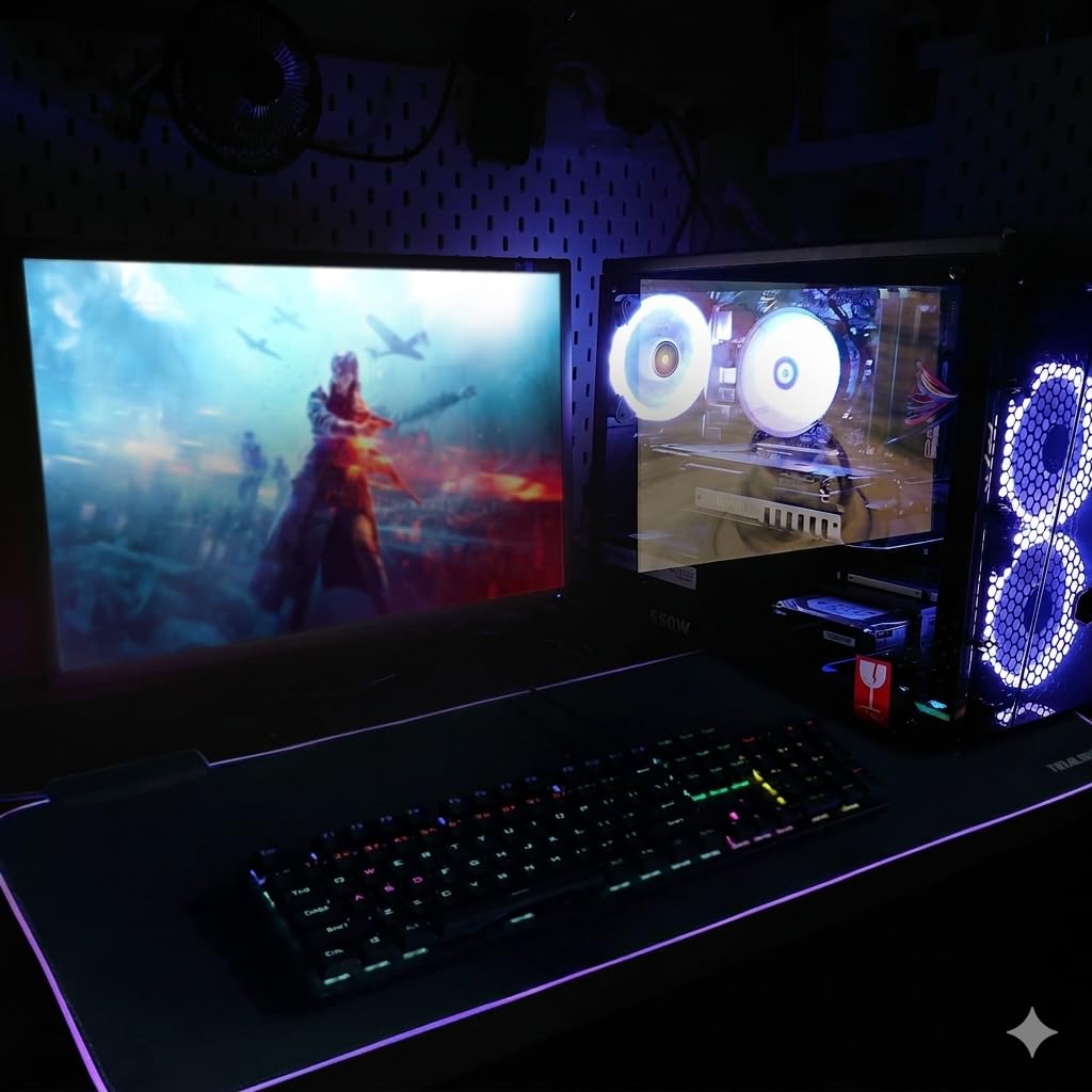 TIDALSOIL RGB Gaming Mouse Pad with 4-Port USB Hub and 13 Lighting Modes, Oversize Anti-Slip Rubber Base with Waterproof Coating Mouse Mat for Computer PC Games, 80 x 30 cm, Black