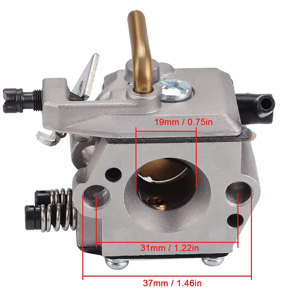 ZAMDOE MS260 Carburetor Replacement for stihl 024 026 024AV 024S MS240 MS260 PRO Chainsaw, for Walbro WT-194, WT-194-1, Replace# 1121 120 0611, with Fuel Oil Line