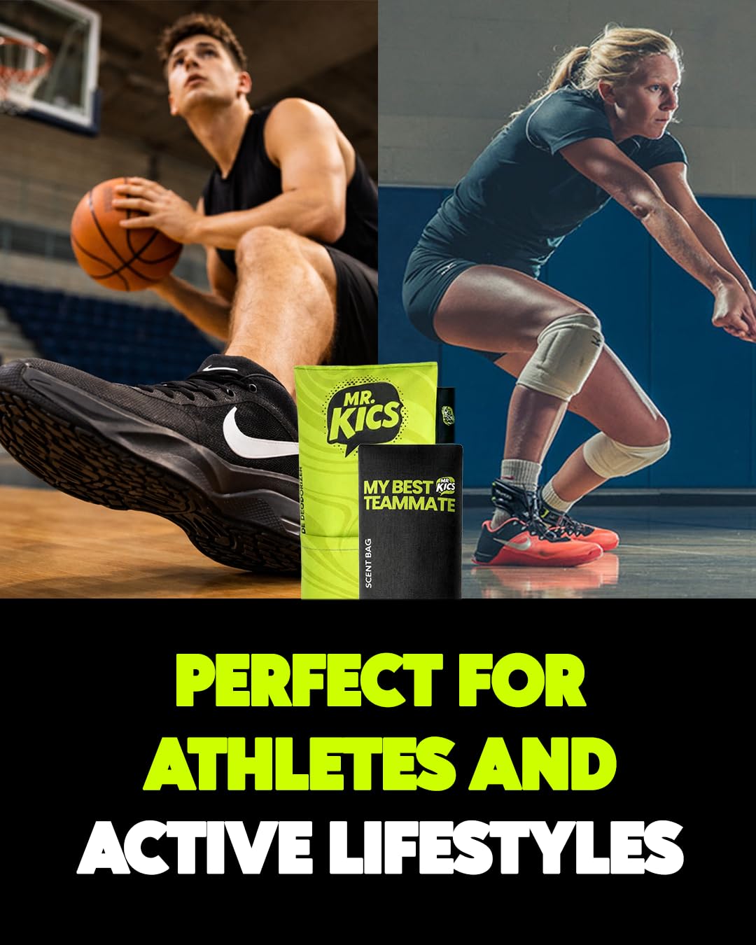 MR.KICS - Shoe Deodorizer Insert, Activated Charcoal Odor Eliminator, Moisture Absorber for Shoes, Gym Bags, Boxing Gloves, Cleats, Sports Gear - XL 2-Pack
